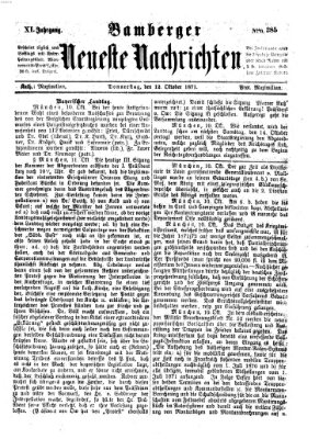 Bamberger neueste Nachrichten Donnerstag 12. Oktober 1871
