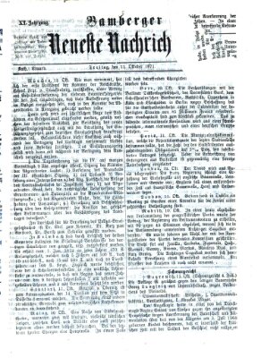 Bamberger neueste Nachrichten Freitag 13. Oktober 1871