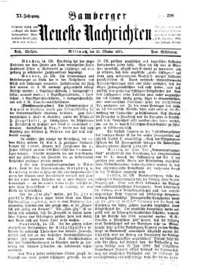 Bamberger neueste Nachrichten Mittwoch 25. Oktober 1871