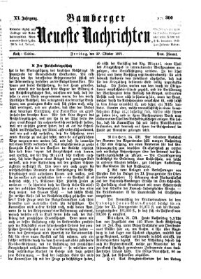 Bamberger neueste Nachrichten Freitag 27. Oktober 1871