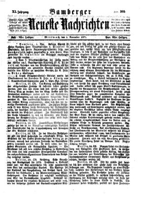 Bamberger neueste Nachrichten Mittwoch 1. November 1871