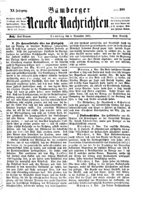 Bamberger neueste Nachrichten Samstag 4. November 1871