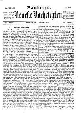 Bamberger neueste Nachrichten Dienstag 7. November 1871