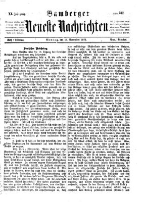 Bamberger neueste Nachrichten Montag 13. November 1871