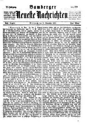 Bamberger neueste Nachrichten Mittwoch 15. November 1871