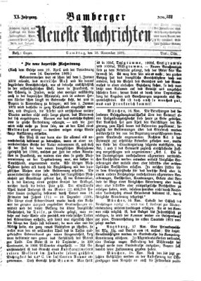 Bamberger neueste Nachrichten Samstag 18. November 1871