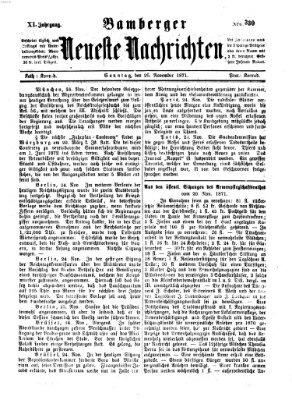 Bamberger neueste Nachrichten Sonntag 26. November 1871