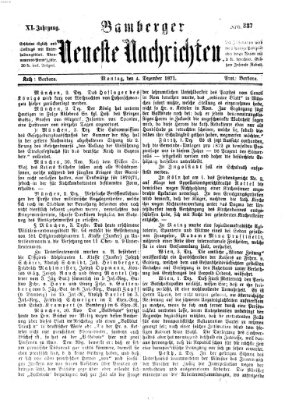 Bamberger neueste Nachrichten Montag 4. Dezember 1871