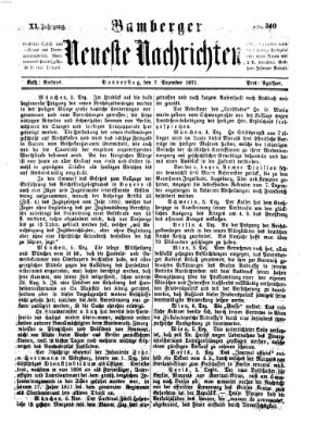 Bamberger neueste Nachrichten Donnerstag 7. Dezember 1871