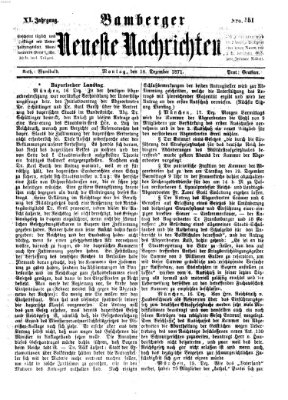 Bamberger neueste Nachrichten Montag 18. Dezember 1871