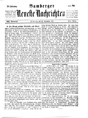 Bamberger neueste Nachrichten Freitag 22. Dezember 1871