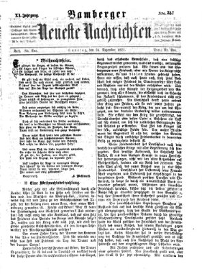 Bamberger neueste Nachrichten Sonntag 24. Dezember 1871