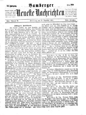 Bamberger neueste Nachrichten Freitag 29. Dezember 1871