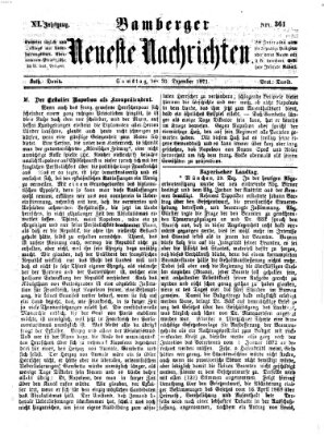 Bamberger neueste Nachrichten Samstag 30. Dezember 1871