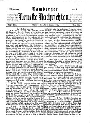 Bamberger neueste Nachrichten Donnerstag 4. Januar 1872