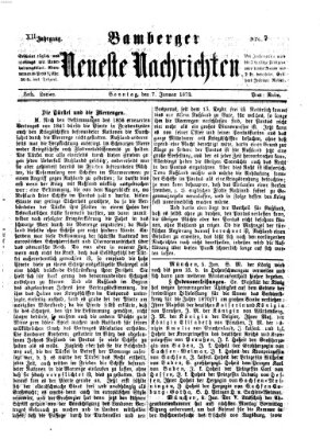 Bamberger neueste Nachrichten Sonntag 7. Januar 1872