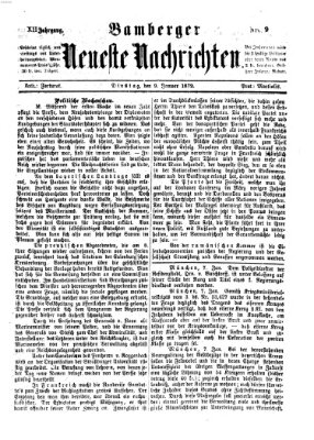 Bamberger neueste Nachrichten Dienstag 9. Januar 1872