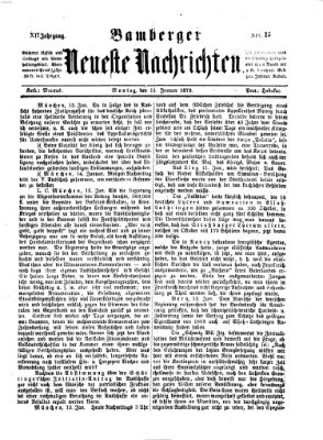 Bamberger neueste Nachrichten Montag 15. Januar 1872