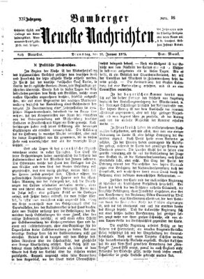 Bamberger neueste Nachrichten Dienstag 16. Januar 1872