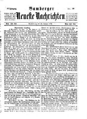 Bamberger neueste Nachrichten Samstag 20. Januar 1872