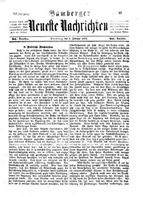 Bamberger neueste Nachrichten Dienstag 6. Februar 1872