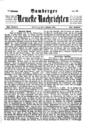 Bamberger neueste Nachrichten Freitag 9. Februar 1872