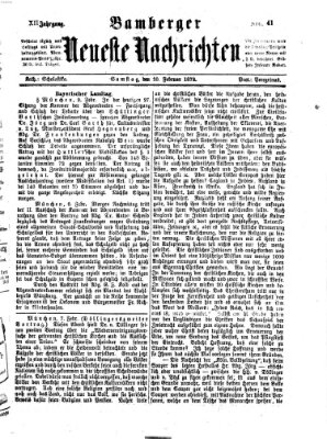 Bamberger neueste Nachrichten Samstag 10. Februar 1872