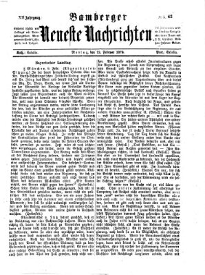 Bamberger neueste Nachrichten Montag 12. Februar 1872