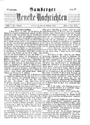 Bamberger neueste Nachrichten Sonntag 18. Februar 1872