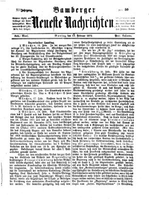 Bamberger neueste Nachrichten Montag 19. Februar 1872