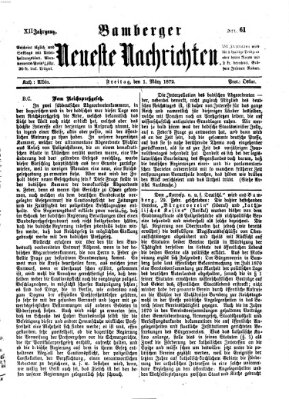 Bamberger neueste Nachrichten Freitag 1. März 1872