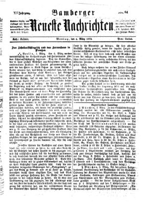 Bamberger neueste Nachrichten Montag 4. März 1872