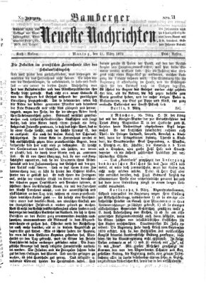 Bamberger neueste Nachrichten Montag 11. März 1872