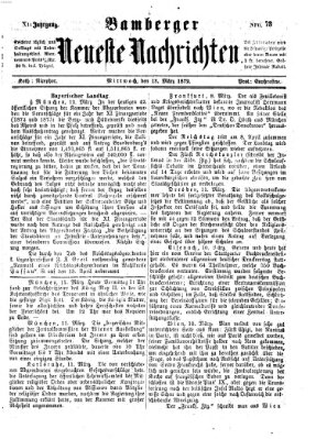 Bamberger neueste Nachrichten Mittwoch 13. März 1872