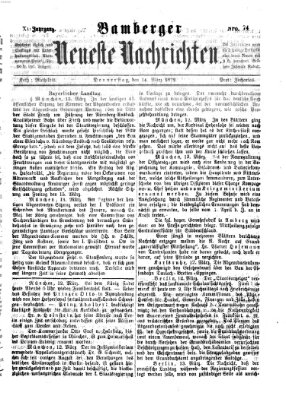 Bamberger neueste Nachrichten Donnerstag 14. März 1872