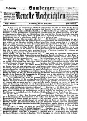 Bamberger neueste Nachrichten Sonntag 17. März 1872