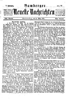 Bamberger neueste Nachrichten Donnerstag 21. März 1872