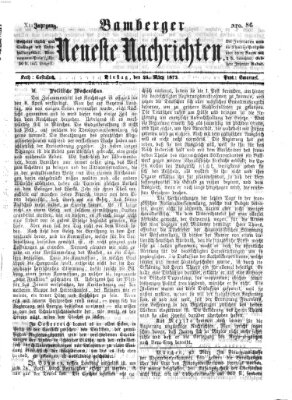 Bamberger neueste Nachrichten Dienstag 26. März 1872