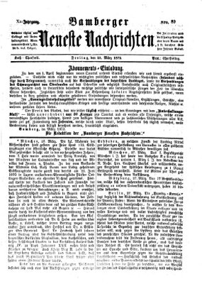 Bamberger neueste Nachrichten Freitag 29. März 1872