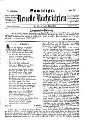 Bamberger neueste Nachrichten Samstag 30. März 1872