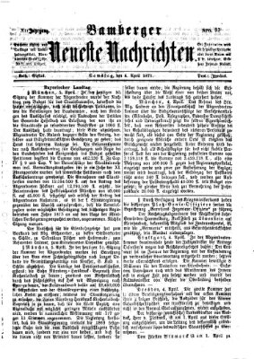 Bamberger neueste Nachrichten Samstag 6. April 1872