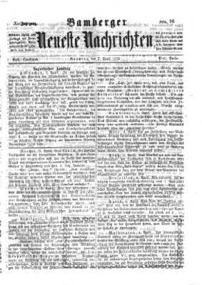 Bamberger neueste Nachrichten Sonntag 7. April 1872