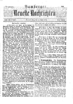 Bamberger neueste Nachrichten Donnerstag 11. April 1872