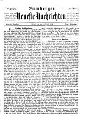 Bamberger neueste Nachrichten Freitag 12. April 1872