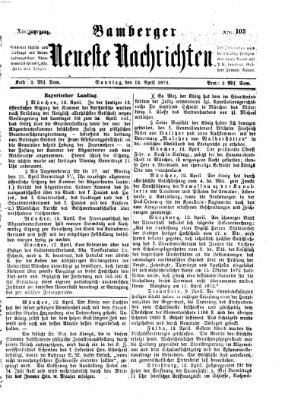 Bamberger neueste Nachrichten Sonntag 14. April 1872