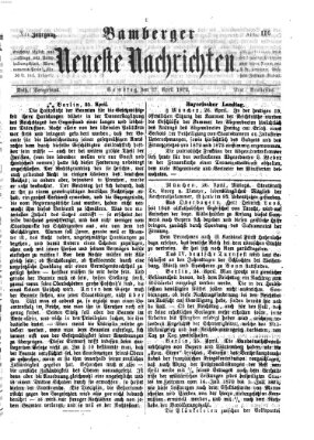 Bamberger neueste Nachrichten Samstag 27. April 1872