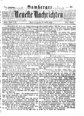 Bamberger neueste Nachrichten Sonntag 28. April 1872