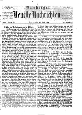 Bamberger neueste Nachrichten Montag 29. April 1872