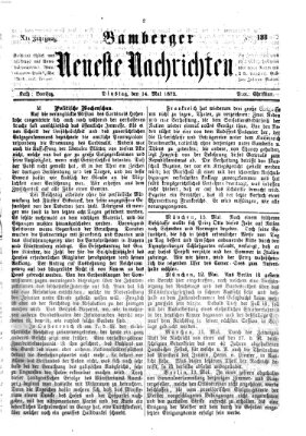 Bamberger neueste Nachrichten Dienstag 14. Mai 1872