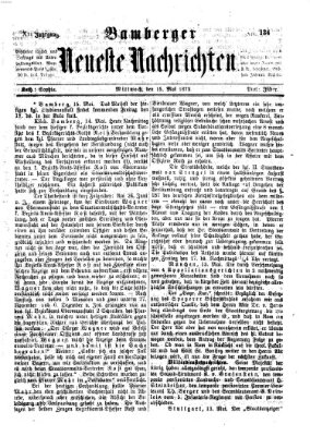 Bamberger neueste Nachrichten Mittwoch 15. Mai 1872